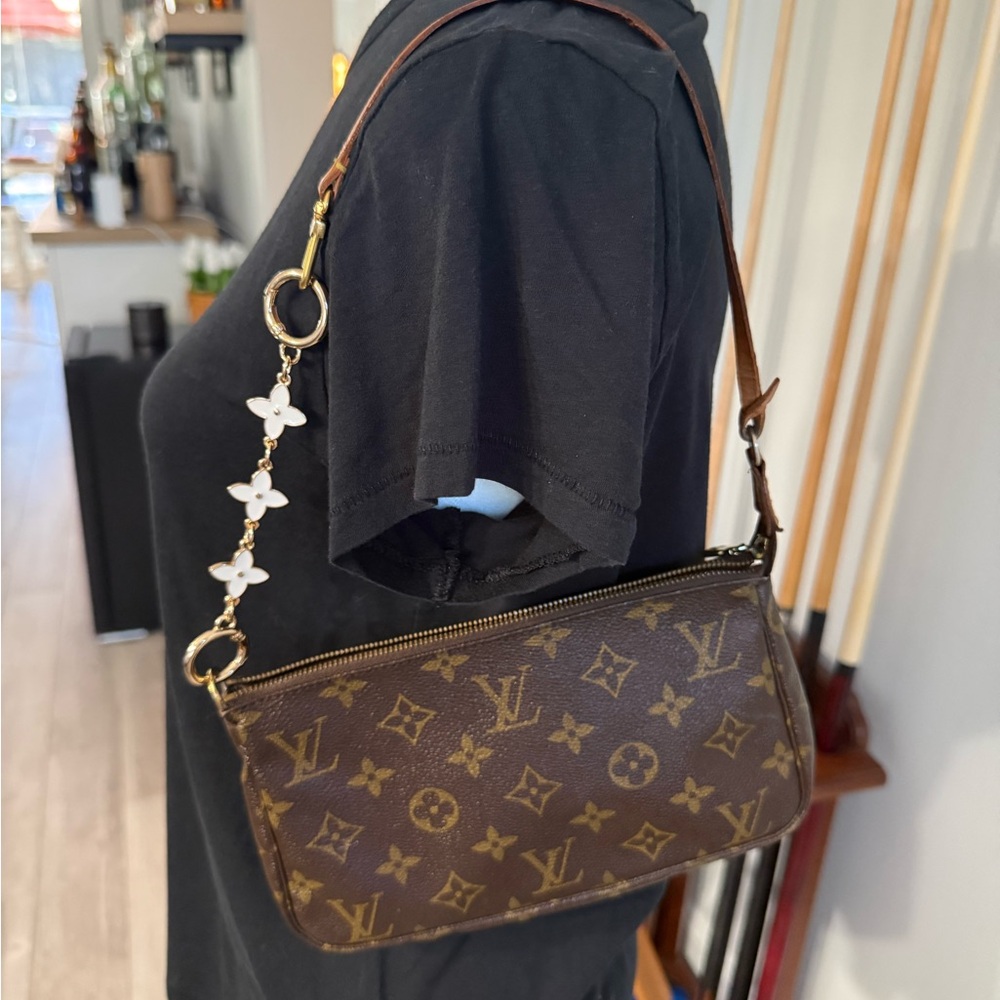 Louis Vuitton Dark Brown Monogram Shoulder Bag Authenticated with Box